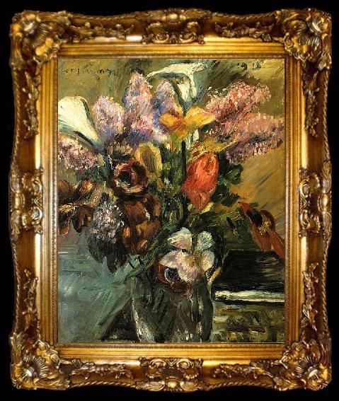 framed  Lovis Corinth Tulpen, Flieder und Kalla, ta009-2